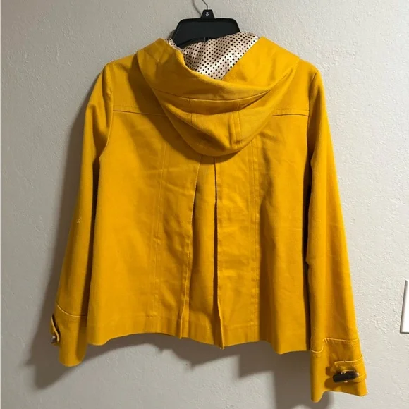 Banana Republic Yellow Duffle Jacket Hooded Toggle Coat S - Picture 4 of 5